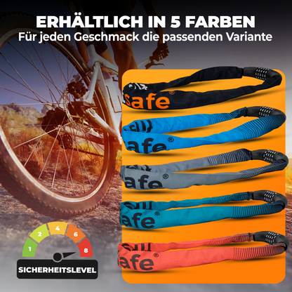 firstsafe® Fahrrad Kettenschloss mit Zahlencode