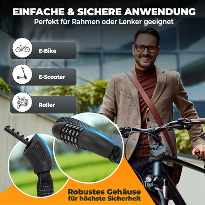 firstsafe® Fahrrad Kettenschloss mit Zahlencode