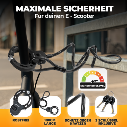 firstsafe® E-Scooter Handschellen-Kabelschloss