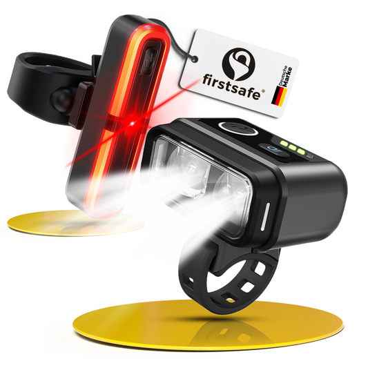 firstsafe® Fahrradlicht-Set Fernlicht & Bremslicht