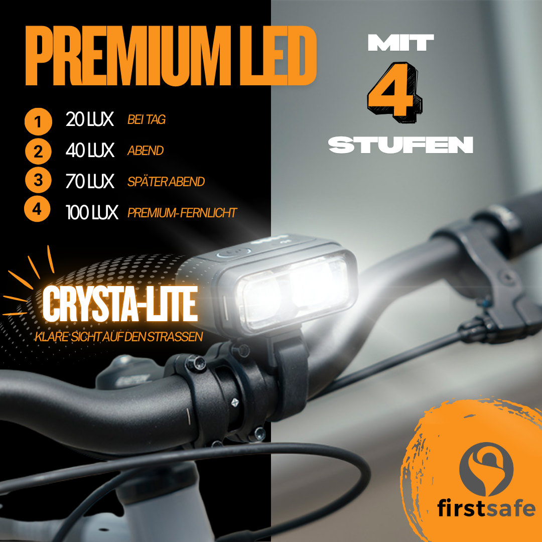 firstsafe® Fahrradlicht-Set Fernlicht & Bremslicht