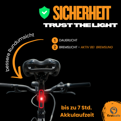 firstsafe® Fahrradlicht-Set Fernlicht & Bremslicht