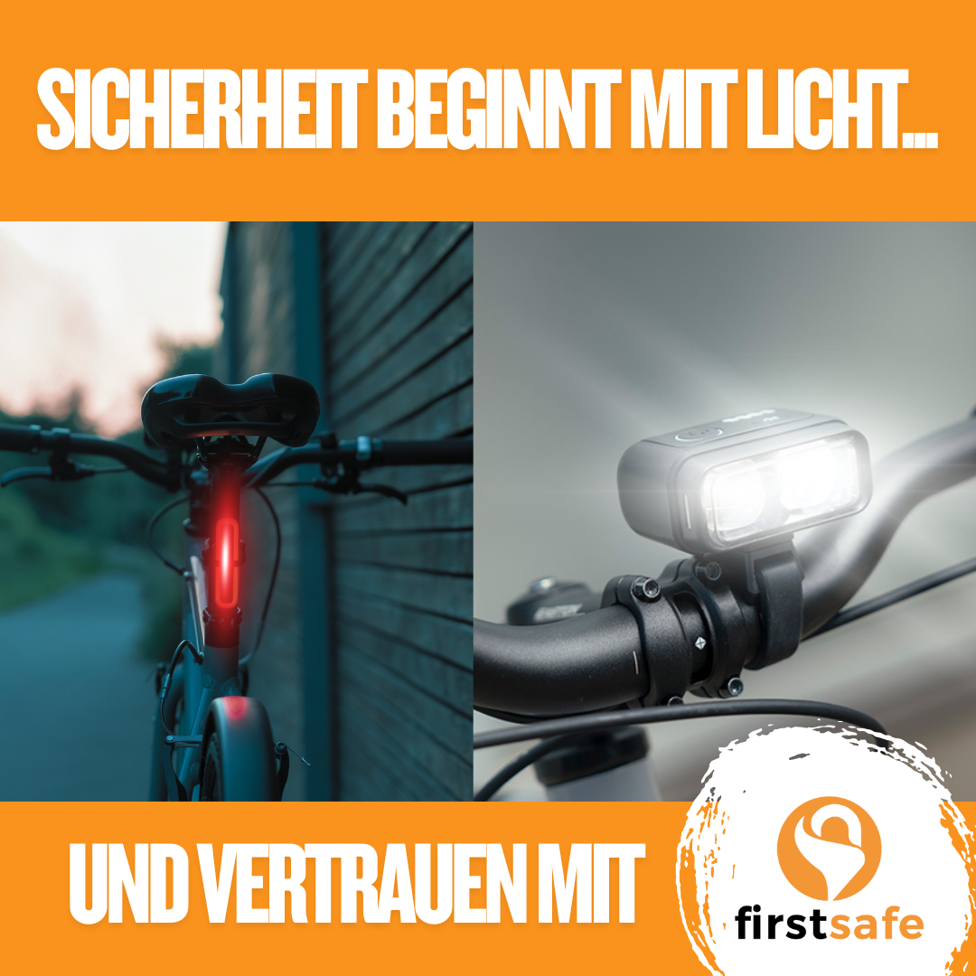 fahrradbeleuchtung mit bremslicht firstsafe® Fahrradlicht-Set Fernlicht & Bremslicht